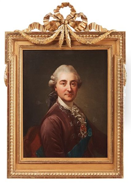 Count Stanislaw Poniatowski As King August Ii Of Poland Oil Painting by Marcello Bacciarelli