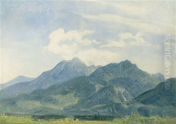 Blick Auf Den Wendelstein Und Breitenstein Oil Painting by Alois Bach