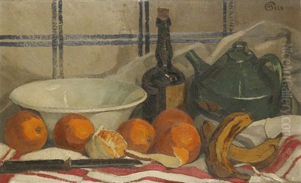 Nature Morte Aux Oranges Oil Painting by Marcel Bach