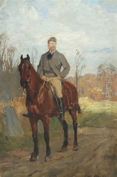 Landscape With A Rider Oil Painting by Otto Bache