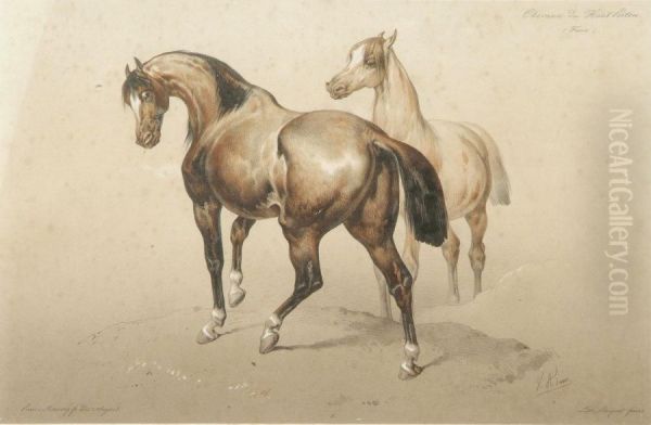 Chevaux Du Haut-poitou Oil Painting by Victor Adam