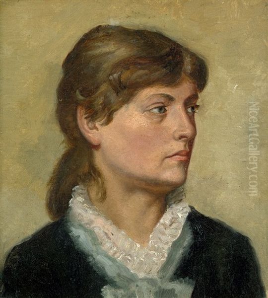 Portrat Der Malerin Sofie Holten (1858-1930) Oil Painting by Otto Bache