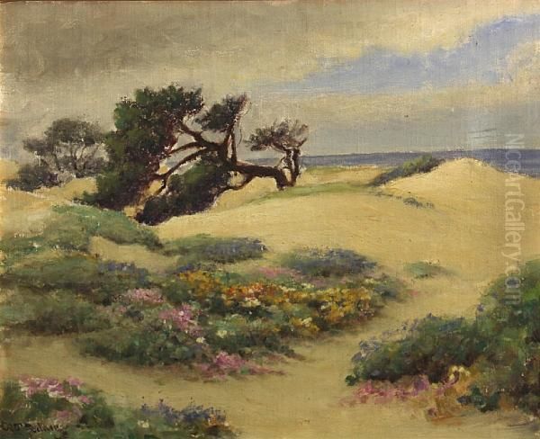 Sand Dunes With Cypress And Flowers Oil Painting by William Adam