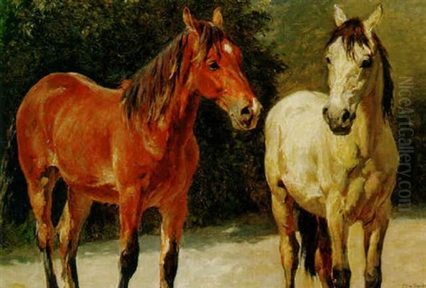 Stable Mates Oil Painting by Otto Bache