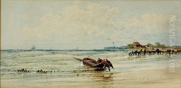 Bringing In The Catch Oil Painting by Antoine Samuel Adam-Salomon