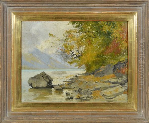 Lac De Brienz, Ringgenberg Oil Painting by Auguste Bachelin