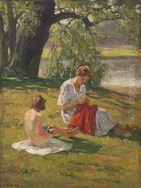 Sommerzeit Oil Painting by Gottfried Albert Maria Bachem