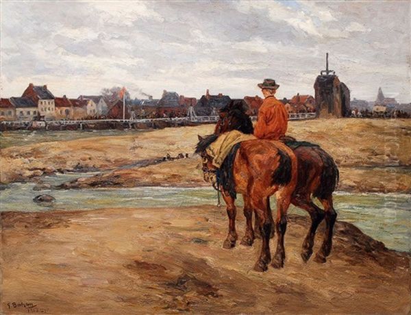 Festumzug Mit Reiter Im Vordergrund Oil Painting by Gottfried Albert Maria Bachem