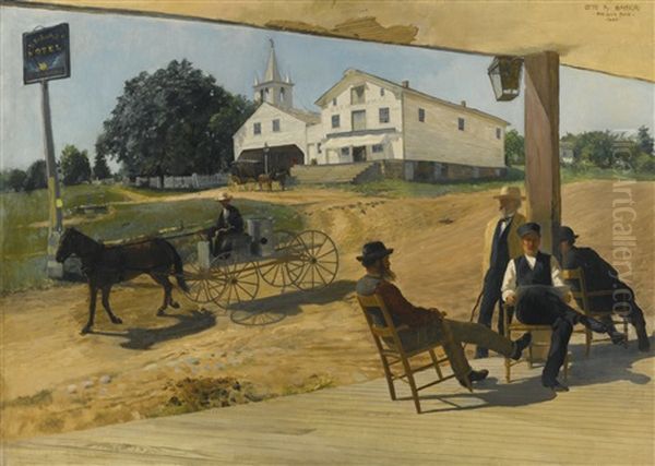 Ella's Hotel, Richfield, Ohio Oil Painting by Otto Henry Bacher