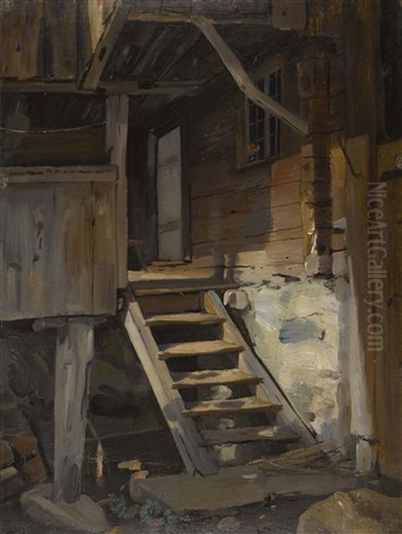 Hintertreppe Oil Painting by Hans Bachmann