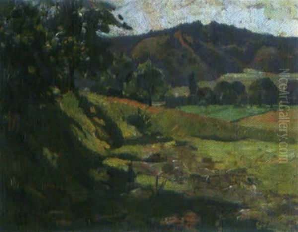 Schattiger Hang (+ Verschneite Landschaft; 2 Works) Oil Painting by Hans Bachmann