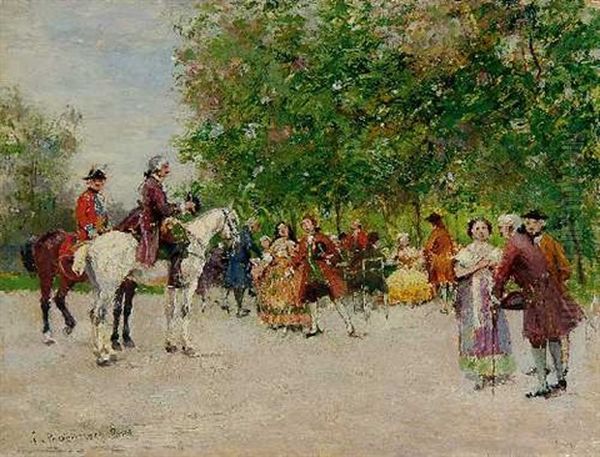 Gesellschaft Im Park Oil Painting by Emmanuel Bachrach-Baree