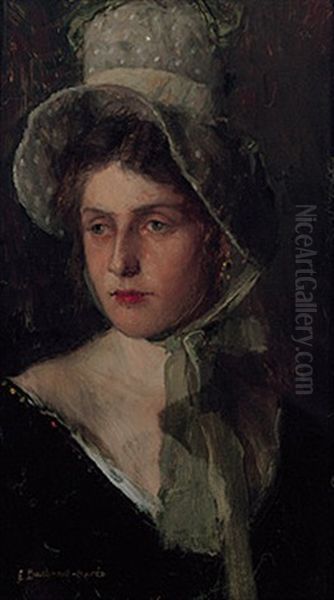 Portrait Einer Jungen Dame Im Biedermeierhabit Oil Painting by Emmanuel Bachrach-Baree