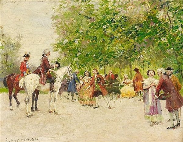 Gesellschaft Im Park Oil Painting by Emmanuel Bachrach-Baree