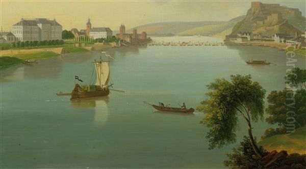 View Of Coblenz Oil Painting by Johann Bachta