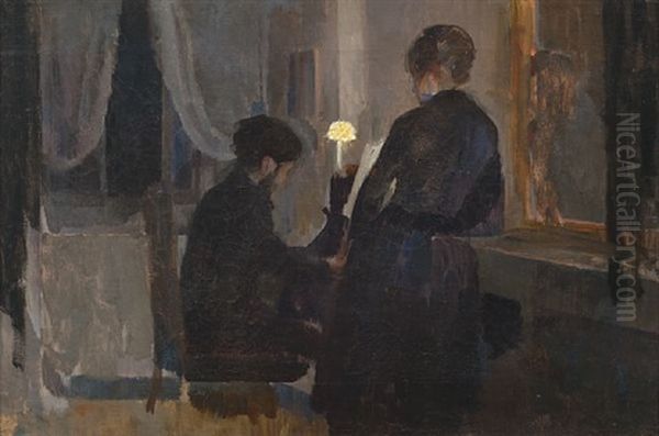 Musikk, Paris Oil Painting by Harriet Backer