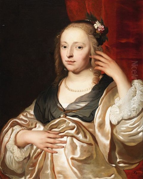 Portrait Of A Lady Oil Painting by Jacob Adriaensz de Backer