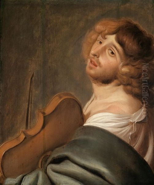 Der Violinspieler, Allegorie Des Gehors Oil Painting by Jacob Adriaensz de Backer