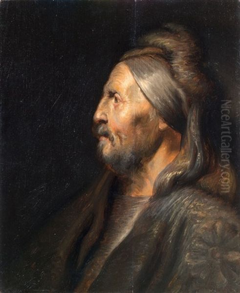 Ritratto Di Uomo Di Profilo Oil Painting by Jacob Adriaensz de Backer