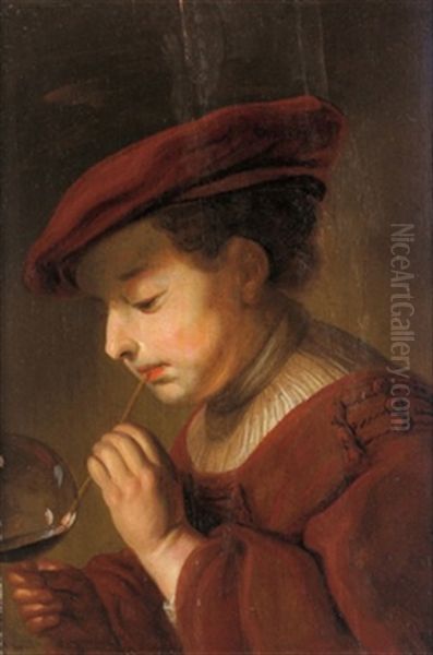 Der Kleine Seifenblaser: Allegorie Der Verganglichkeit Oil Painting by Jacob Adriaensz de Backer