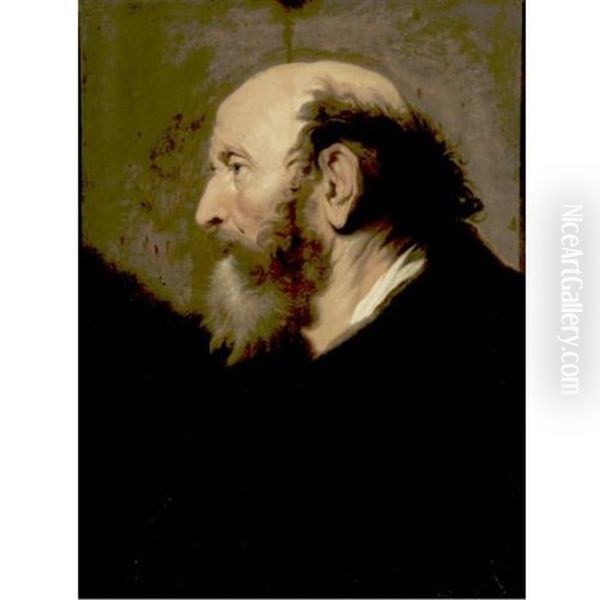 Profile Portrait Of A Bearded Man Oil Painting by Jacob Adriaensz de Backer