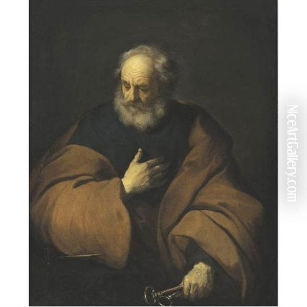 Saint Peter Holding The Keys To The Church Oil Painting by Jacob Adriaensz de Backer