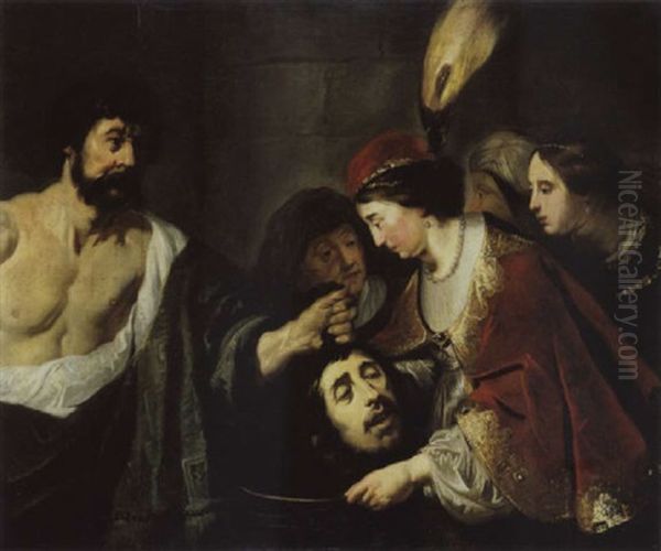 Salome Erhalt Das Haupt Johannes Des Taufers Oil Painting by Jacob Adriaensz de Backer