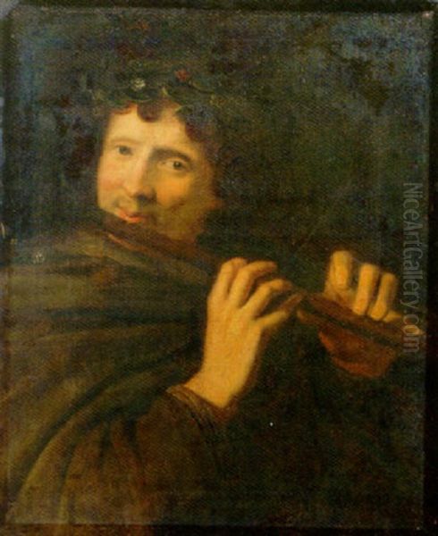 A Shepherd Playing The Flute Oil Painting by Jacob Adriaensz de Backer