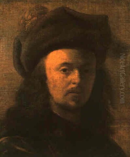 Portrait Of A Man Wearing A Red Turban Oil Painting by Jacob Adriaensz de Backer