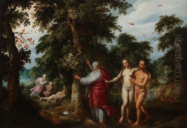 The Creation Of Man And Woman In The Garden Of Eden by Jacob De Backer