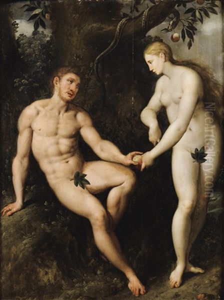 Adam Et Eve Oil Painting by Jacob De Backer