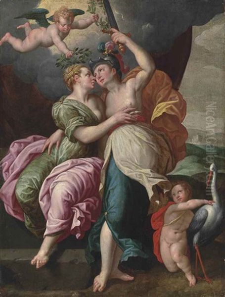 Allegory Of Peace And Vigilance Oil Painting by Jacob De Backer