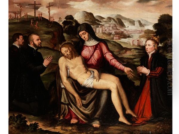 Pieta Mit Assistenzfiguren by Jacob De Backer