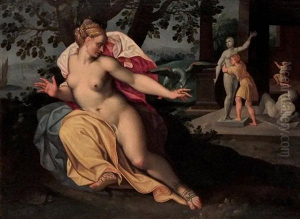 Allegorie Du Toucher Avec La Fable De Pygmalion Oil Painting by Jacob De Backer