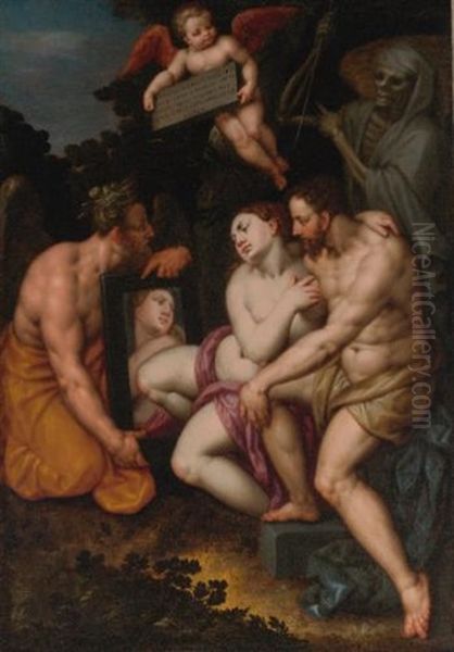 An Allegory Of The Transience Of Earthly Beauty And Love Oil Painting by Jacob De Backer