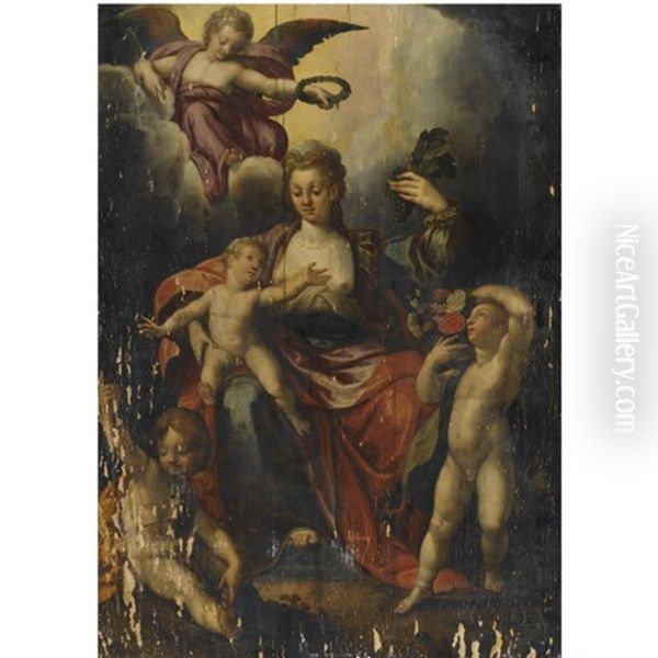 An Allegory Of Charity Oil Painting by Jacob De Backer