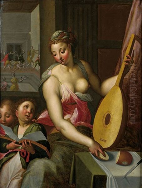 Allegorie De La Musique (collab. W/workshop) Oil Painting by Jacob De Backer