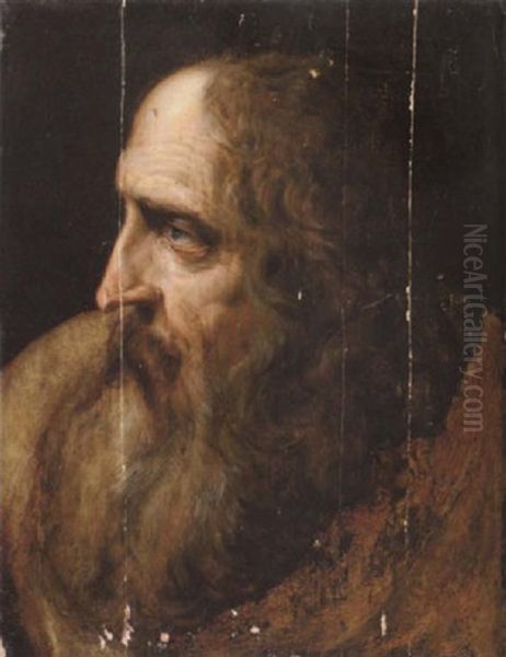 The Head Of A Bearded Man Oil Painting by Jacob De Backer