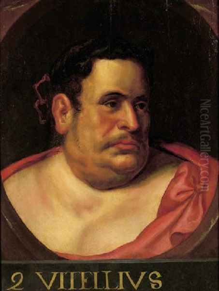 Portrait Of Emperor Vitellius, In A Feigned Stone Cartouche Oil Painting by Jacob De Backer