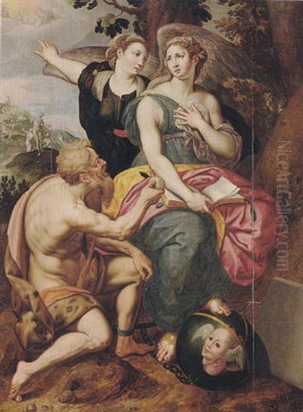 An Allegory Of The Triumph Of Faith Over Sin Oil Painting by Jacob De Backer