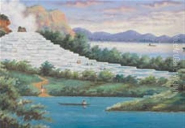 The White Terraces Oil Painting by John Philemon Backhouse