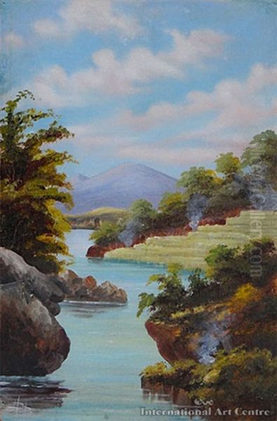 White Terraces Oil Painting by John Philemon Backhouse