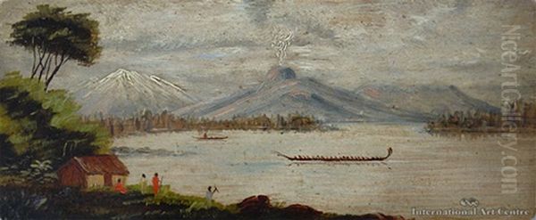 Lake Taupo Oil Painting by John Philemon Backhouse