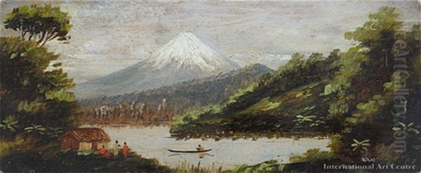 Mt Egmont Oil Painting by John Philemon Backhouse