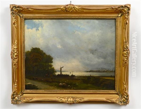 Landscape With River Oil Painting by Ludolf Backhuysen the Elder