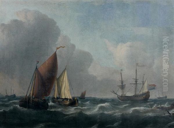 Marine Par Temps Calme Oil Painting by Ludolf Backhuysen the Elder