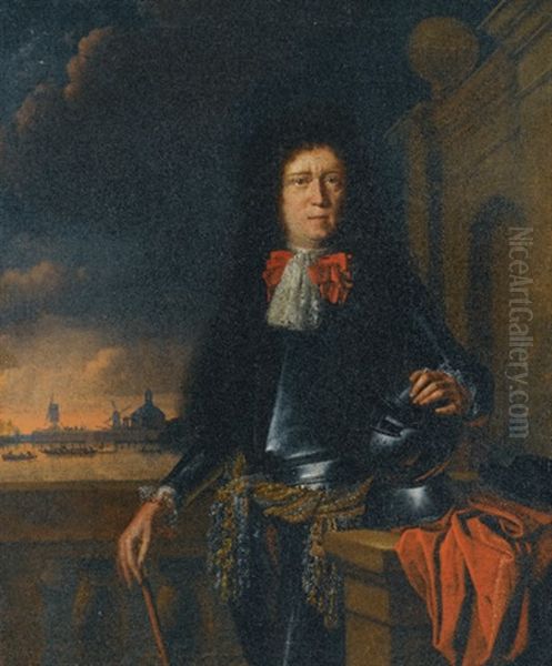 A Portrait Of Jan Van Broeckhuizen Oil Painting by Ludolf Backhuysen the Elder