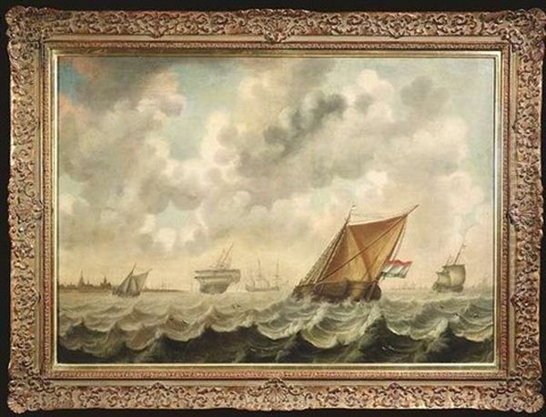 Schiffe Auf Bewegter See Oil Painting by Ludolf Backhuysen the Elder