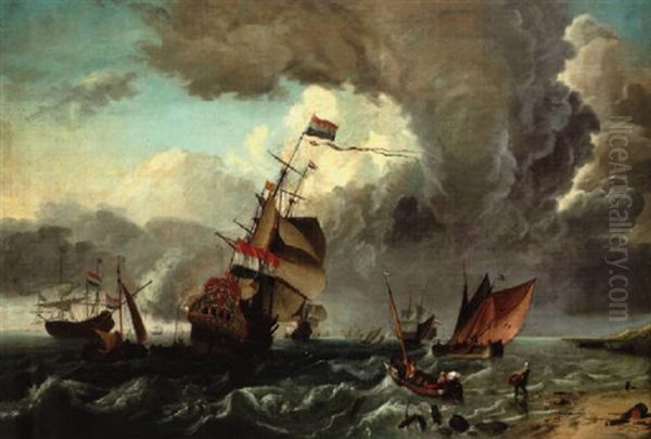 Marine Oil Painting by Ludolf Backhuysen the Elder