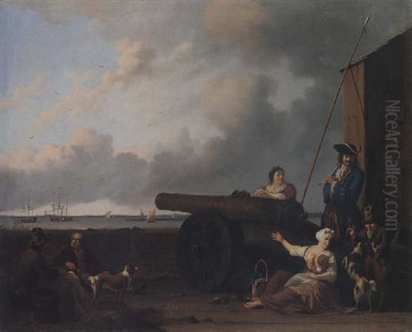 On The Blaauwhoofd At Amsterdam by Ludolf Backhuysen the Elder